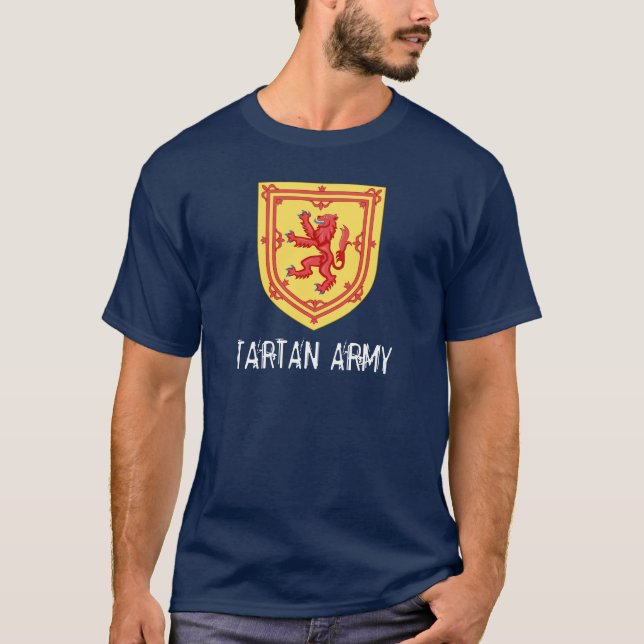 Royal Arms of Scotland Tartan Army T-Shirt  (Frente)