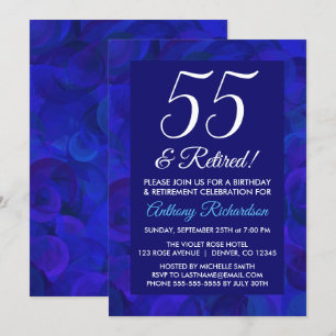 Royal Blue 55 e Convite para Festa de Aposentadori