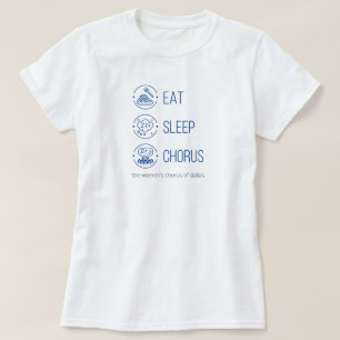 Royal Blue Eat. Durma. Coro. Camiseta