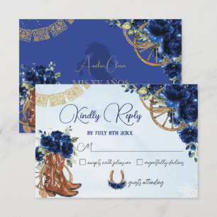 Royal Blue Floral Charro West Quinceañera Resposta