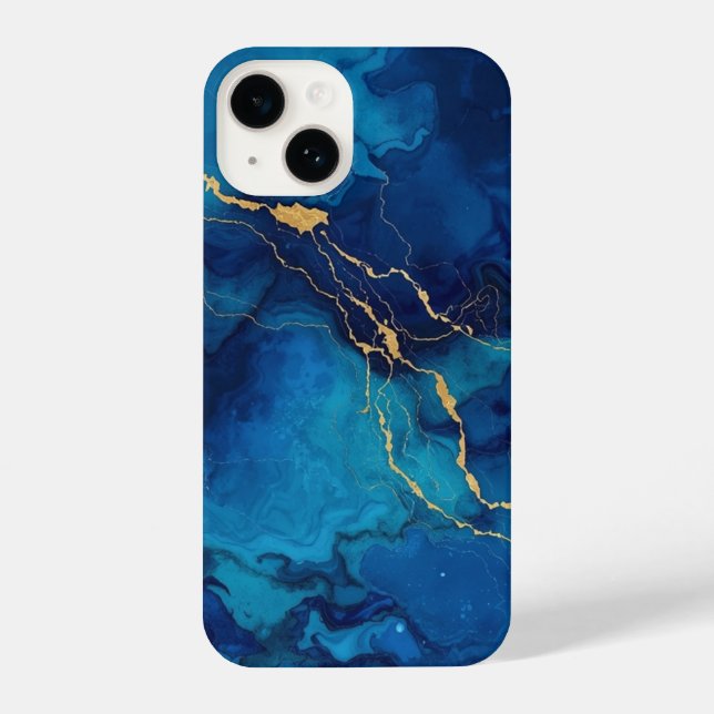 Royal Blue & Gold Marble Phone Case (Verso)