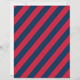 Royal Blue & Red Diagonal Stripes Scrapbook Paper