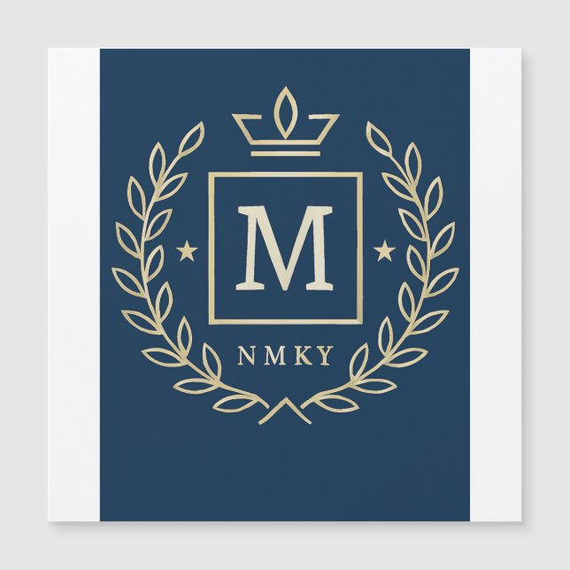 "Royal NMKY Emblem – Monogram M Crest Design" (Frente)