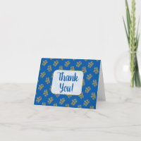 Royal Prince Obrigado Cartões Azul Dourado