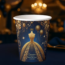 Royal Quinceañera, Dourado e Marinho Tema da Princ