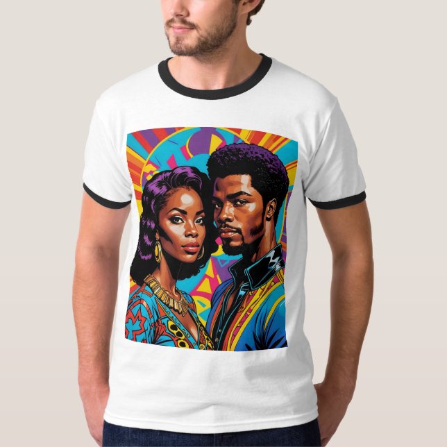 Royal Roots Vibrant Afro Love T-Shirt (Frente)