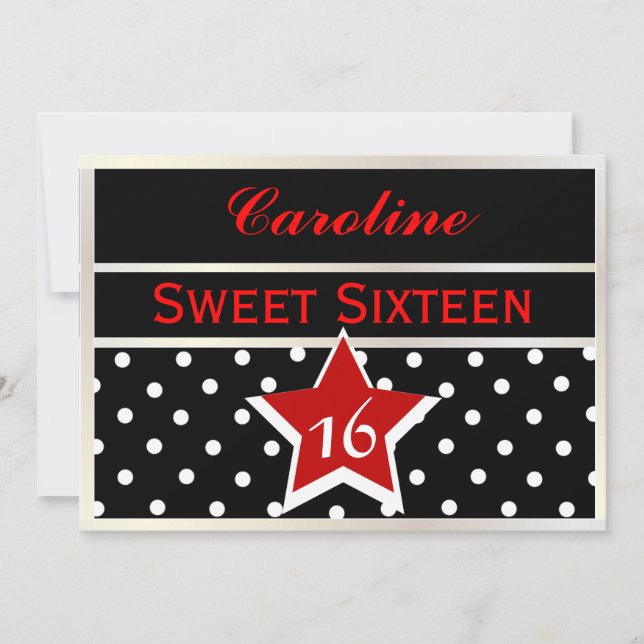 Royal Star Sweet 16 - Personalizar Convite (Frente)