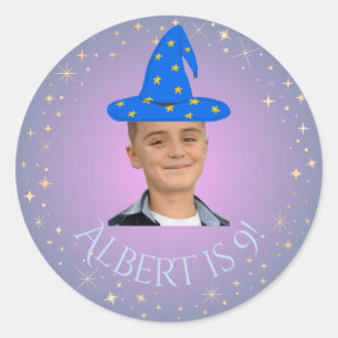 Roze & Blauw Magische Tovernaar Foto Adesivo