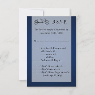 RSVP 3.5x5 Cartão R.S.V.P. Azul Marinho Duplo Bike