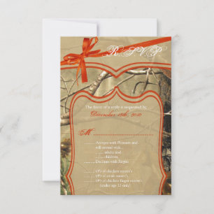 RSVP 3.5x5 Cartão R.S.V.P. Caça Casamento Cam