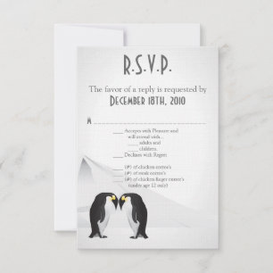 RSVP 3,5x5 Cartão R.S.V.P. Pinguins se Acompanham pela