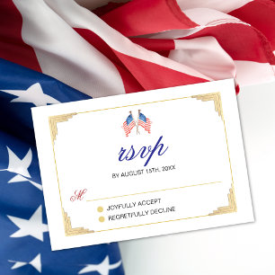 RSVP A bandeira dos EUA considerou um Cartão de Respost