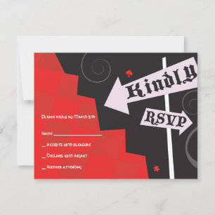 RSVP ALICE IN WONDERLAND Bat Mitzvah - Cartão de Respos