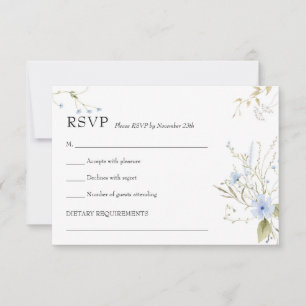 RSVP Amor com cartão russo de flor selvagem