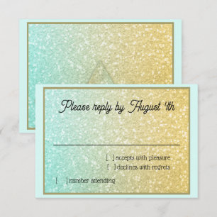 RSVP Aqua Dourado de Gradação da Gliteria