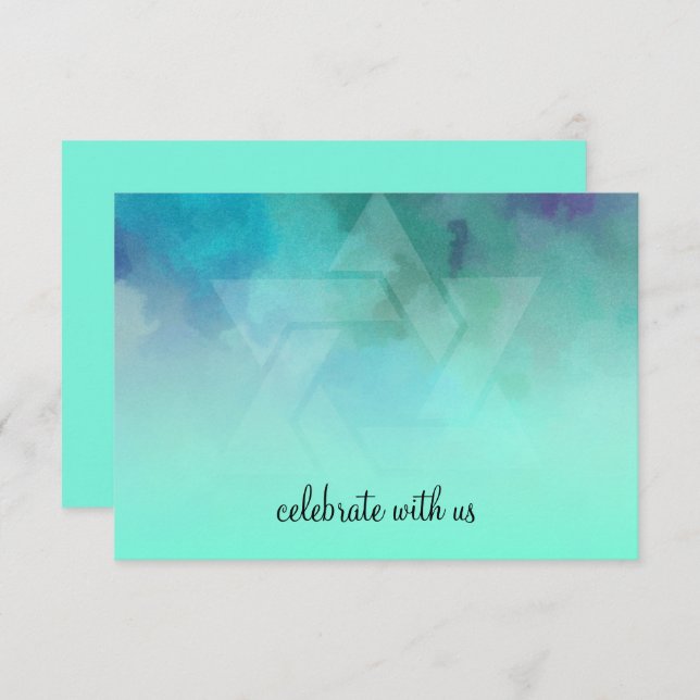 RSVP Aqua e Blue Star de David (Frente/Verso)