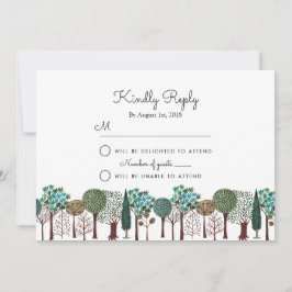RSVP Árvores Floresta Bosque | Casamento | Cartão de Re