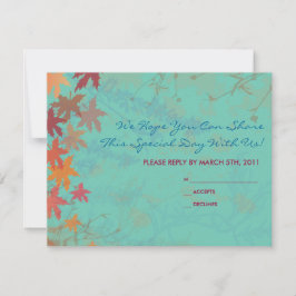 RSVP Autumn Falling Deixa Bat Mitzvah REPLY CARTÃO