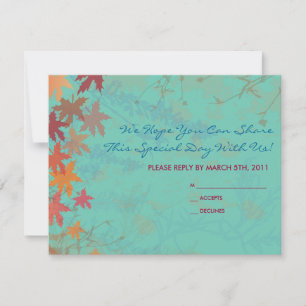 RSVP Autumn Falling Deixa Bat Mitzvah REPLY CARTÃO