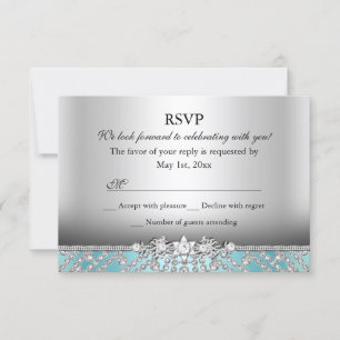 RSVP Azul de Diamante Elegante