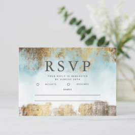 RSVP Azul Eetéreo e Dourado