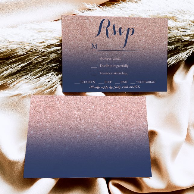 RSVP azul marinho rosa de cintilação falsa do chip (Criador carregado)