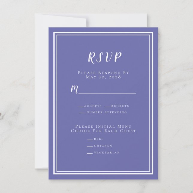 RSVP Azul Periwinkle Moderno Minimalista para Casa (Frente)