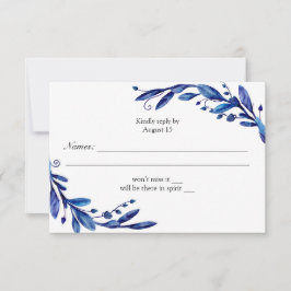 Rsvp azul. Placa de resposta do marinho. Casamento