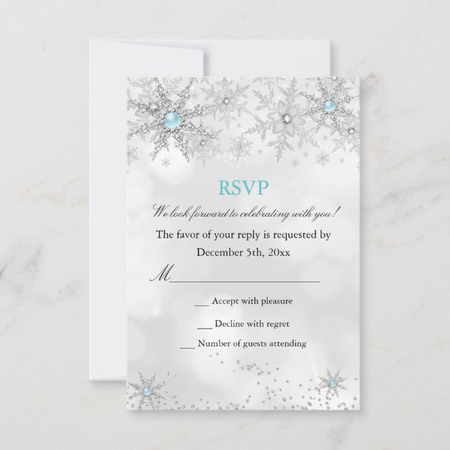 RSVP Azul Teal Winter Wonderland Birthday (Frente)