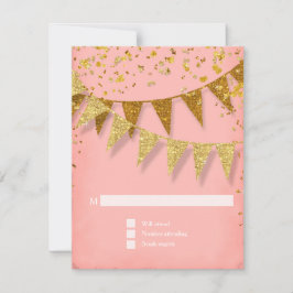 RSVP - Banner Moderno do Pennant w Glitter Confett