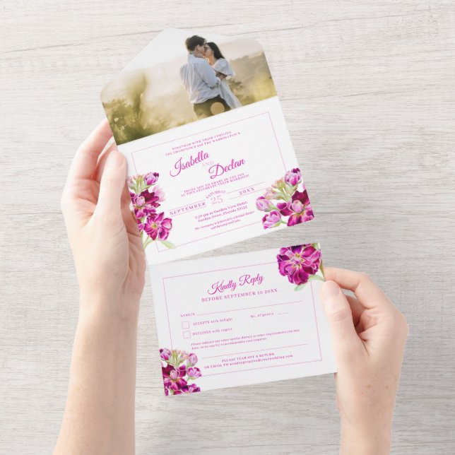 RSVP básico de casamento de cor d'água do estoque  (Aba destacável)
