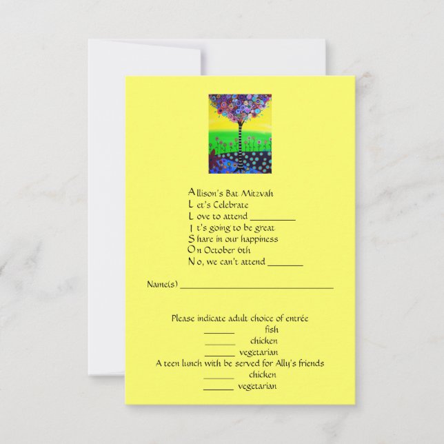 RSVP Bat Mitzvah - Allison (Frente)