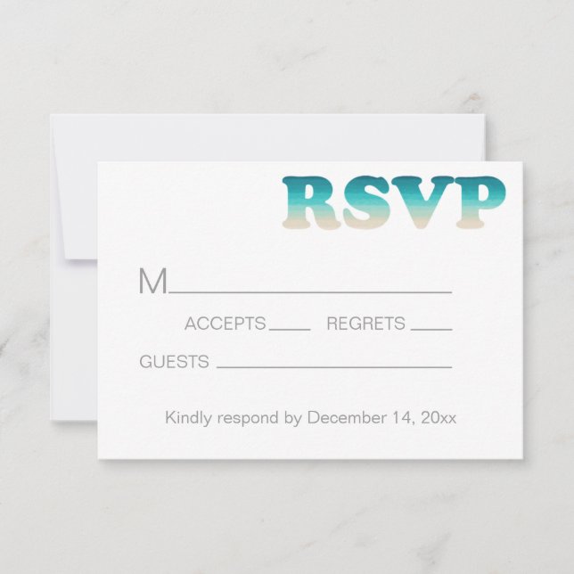 RSVP Beach Wedding Watercolor Ombre (Frente)