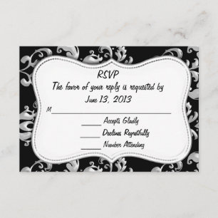 RSVP Black and Silver Damask