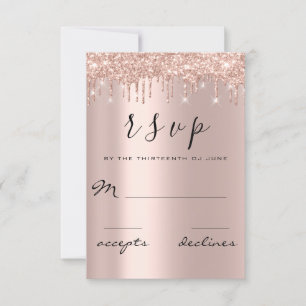 RSVP Black Rosa Dourado Glitter Drix Lux