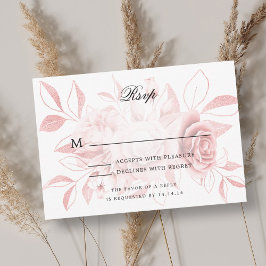 RSVP Blush Rosa Dourado Floral de Casamento Elegan