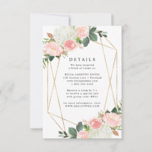 RSVP Blush Spring Floral Cartão de Detalhes do Casame
