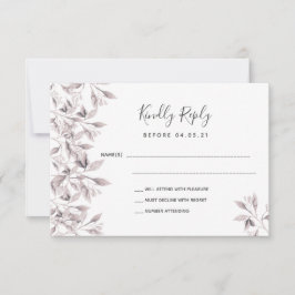 RSVP botânico rosa empoeirado de casamento