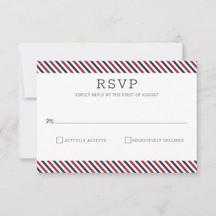 RSVP branco e azul vermelho patriótico