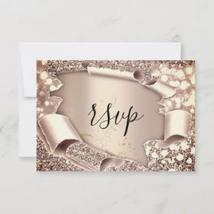 RSVP Bridal Shower Floral Rosa Dourado