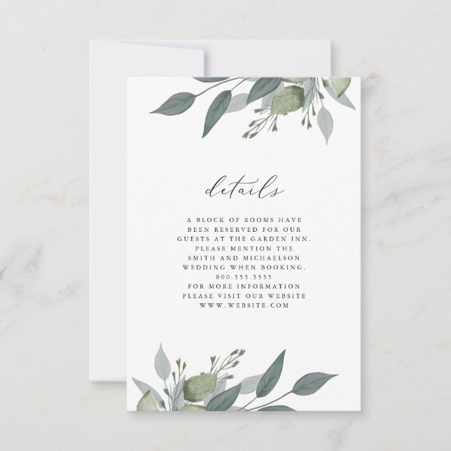 RSVP Buquê do cartão verde (Frente)