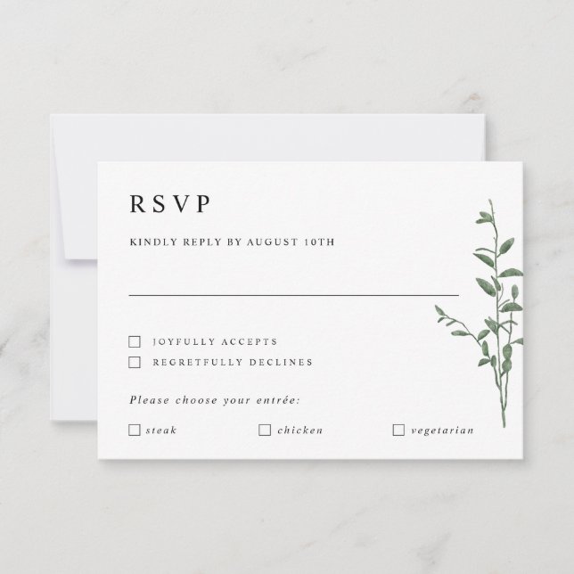 RSVP C de Casamento Botânico de Ramificação de Árv (Frente)