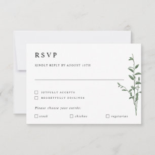 RSVP C de Casamento Botânico de Ramificação de Árv