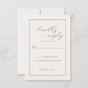 RSVP Caligrafia Bege Elegante