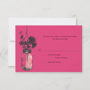 RSVP Card Wild Flowers & Mason Jar