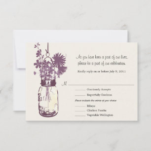 RSVP Card Wild Flowers & Mason Jar