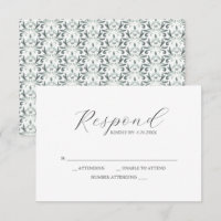 RSVP Cards Sage Green Patterno