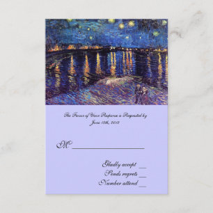 RSVP, cartão de aceitação de casamento, Starry Nig