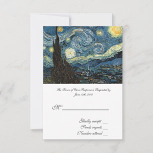 RSVP, cartão de aceitação de casamento, Starry Nig