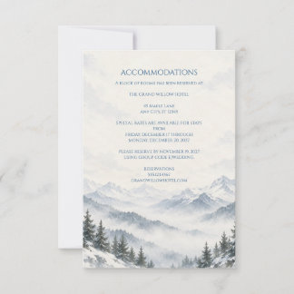 RSVP Cartão de Acomodações de Casamento Alpino Nevado P